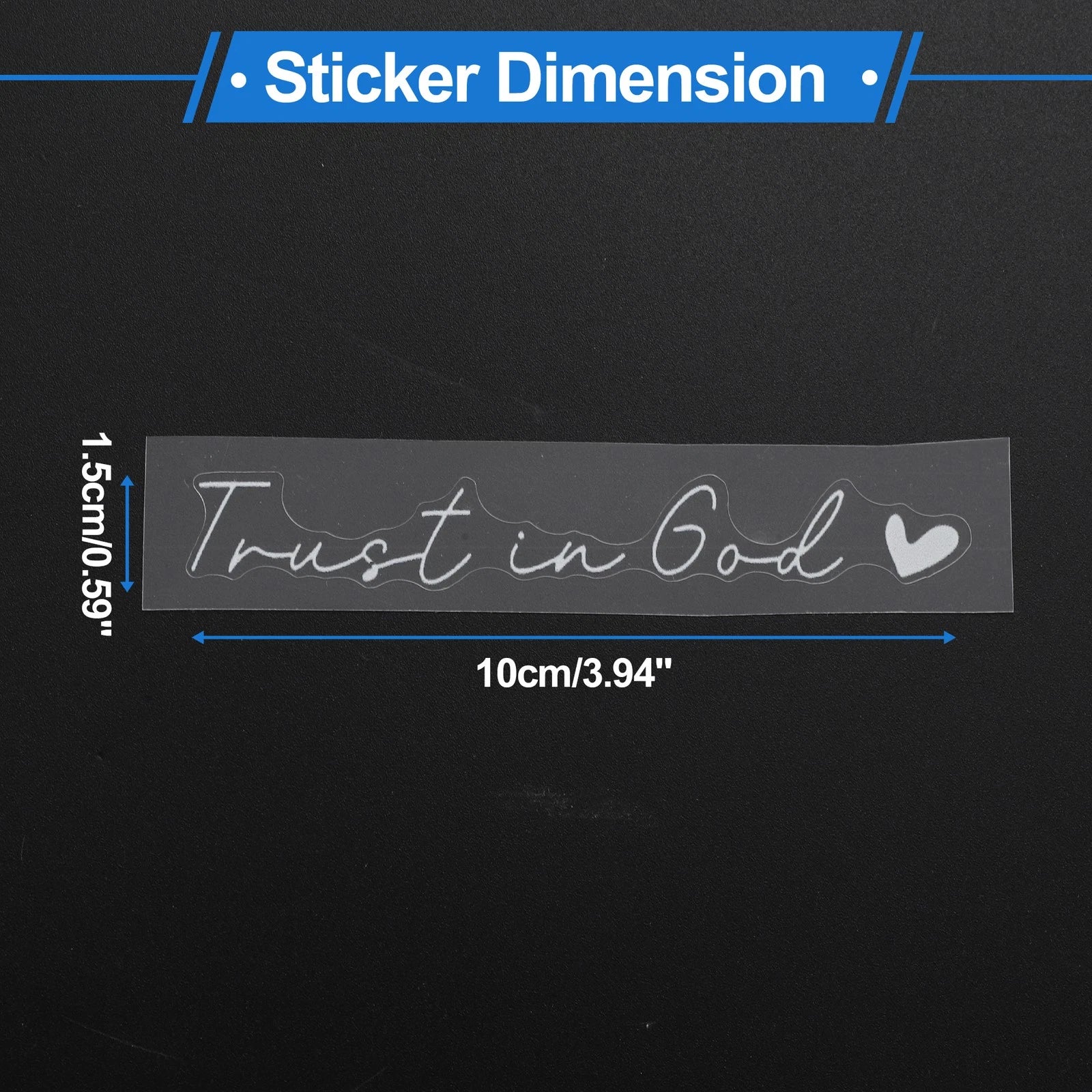 2Pcs Trust in God Pattern Car Bumper Sticker Decal for Universal (10x1.5cm)