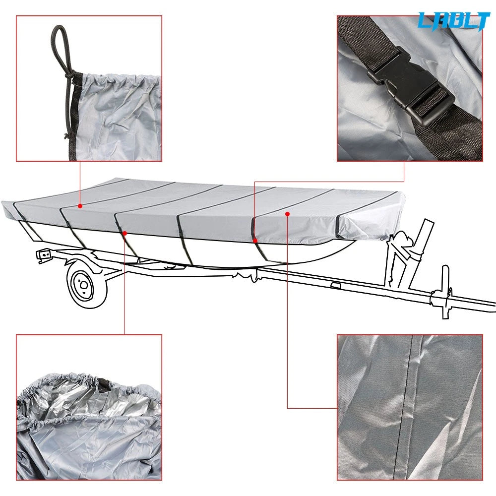 Jon Boat Cover 210D Waterproof Trailerable (1 Piece)
