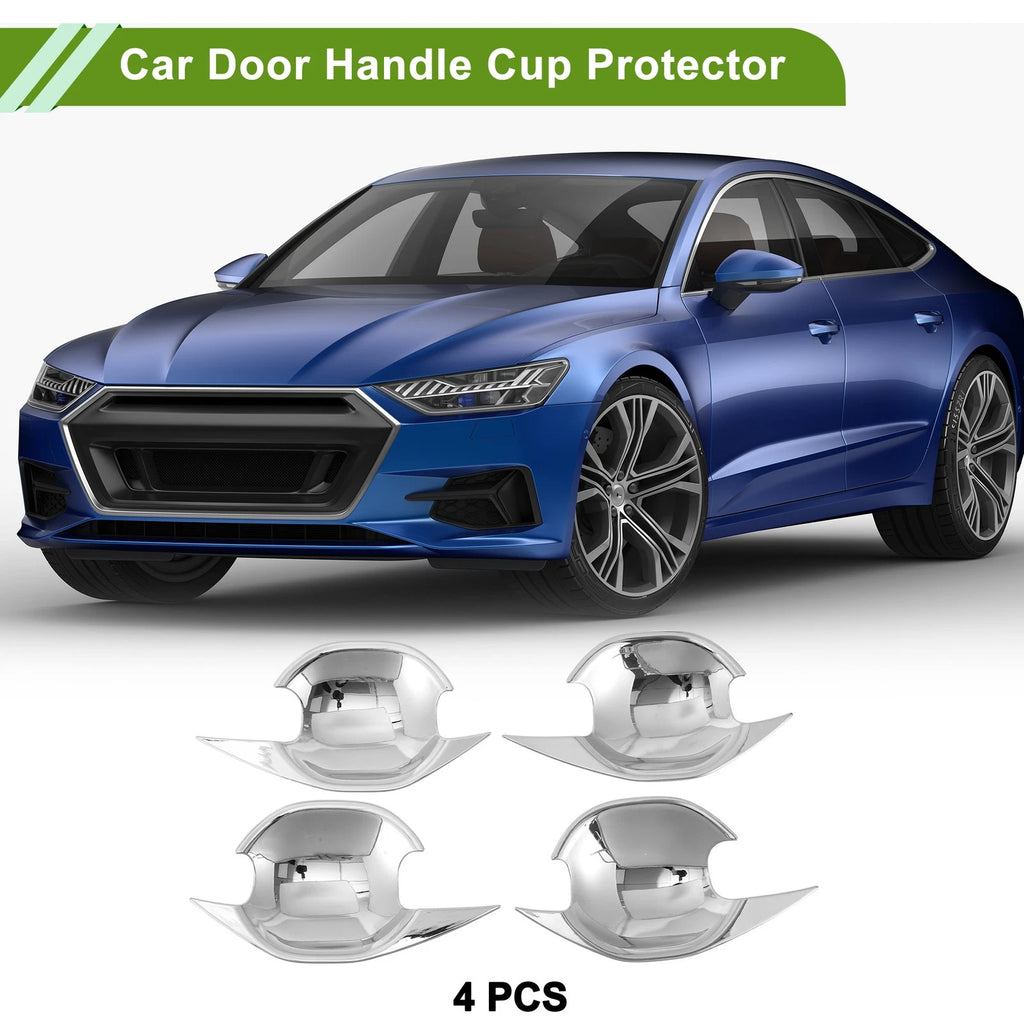 Car Door Handle Cup Protector Kit for Mitsubishi Outlander Chrome Silver (4 Pcs) (2013–2021)
