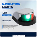 LED Bow Navigation Lights for Boat (Red and Green)
