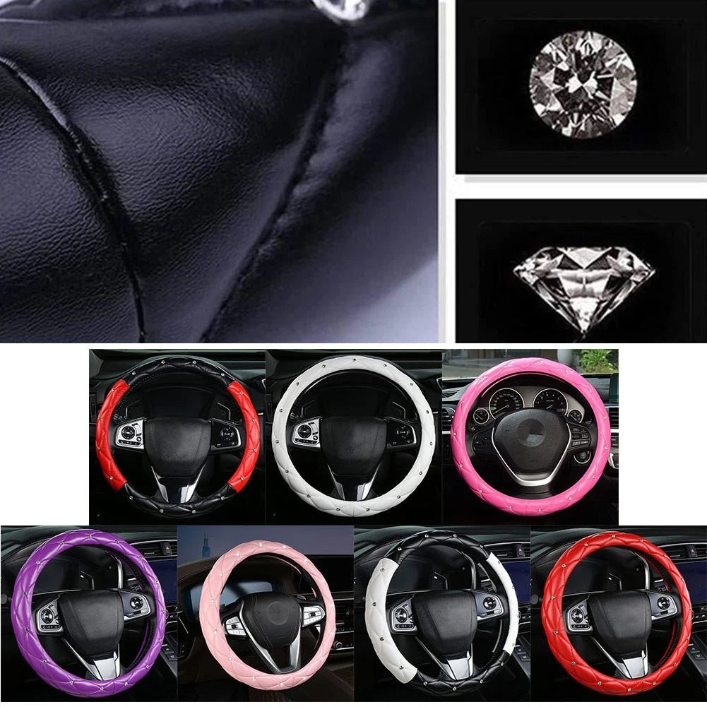 PU Leather Steering Wheel Cover for Universal Fit (2010–2023)