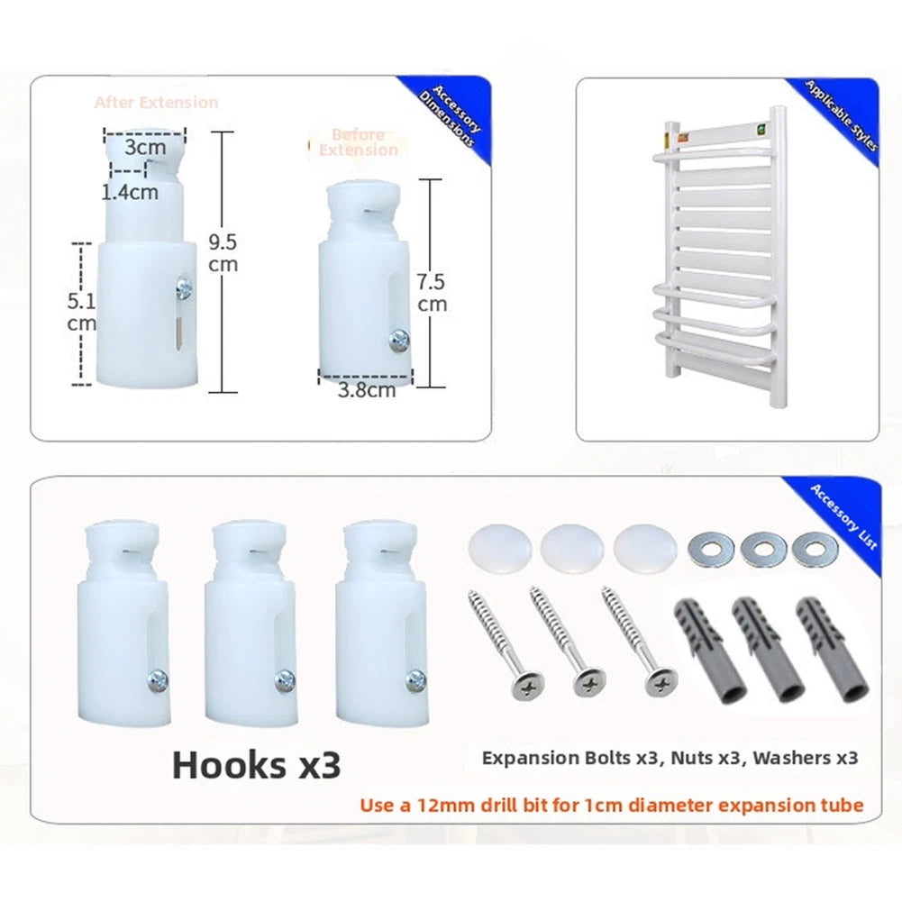 Adjustable Wall Mount Towel Warmer Bracket for Straight & Curved Heaters