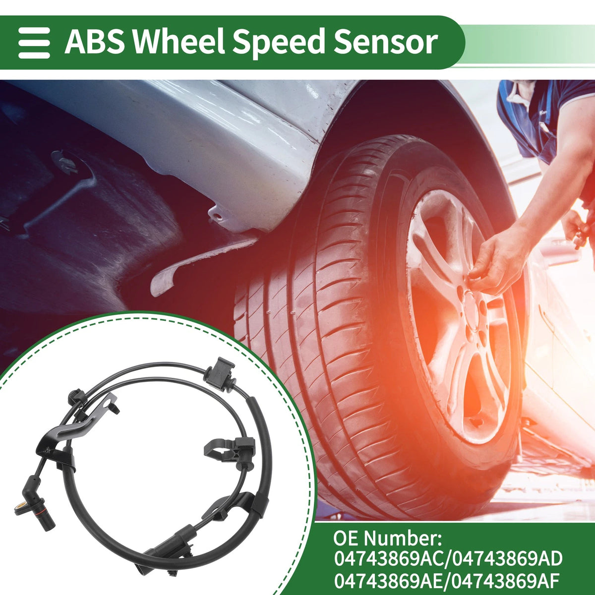 ABS Wheel Speed Sensor Left Rear Replacement for Dodge Journey (2009–2019)