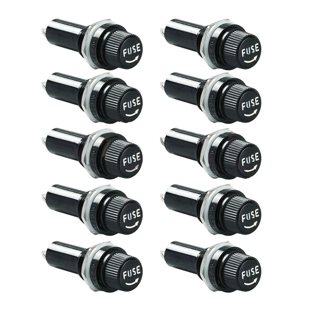 Panel Mount Fuse Holder for 5x20mm Glass Fuses 10A 250V