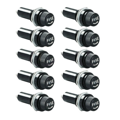 Panel Mount Fuse Holder for 5x20mm Glass Fuses 10A 250V