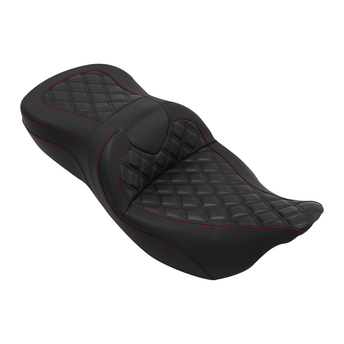 Driver & Passenger Seat for Harley Touring Street Glide (2009–2023) Black Red