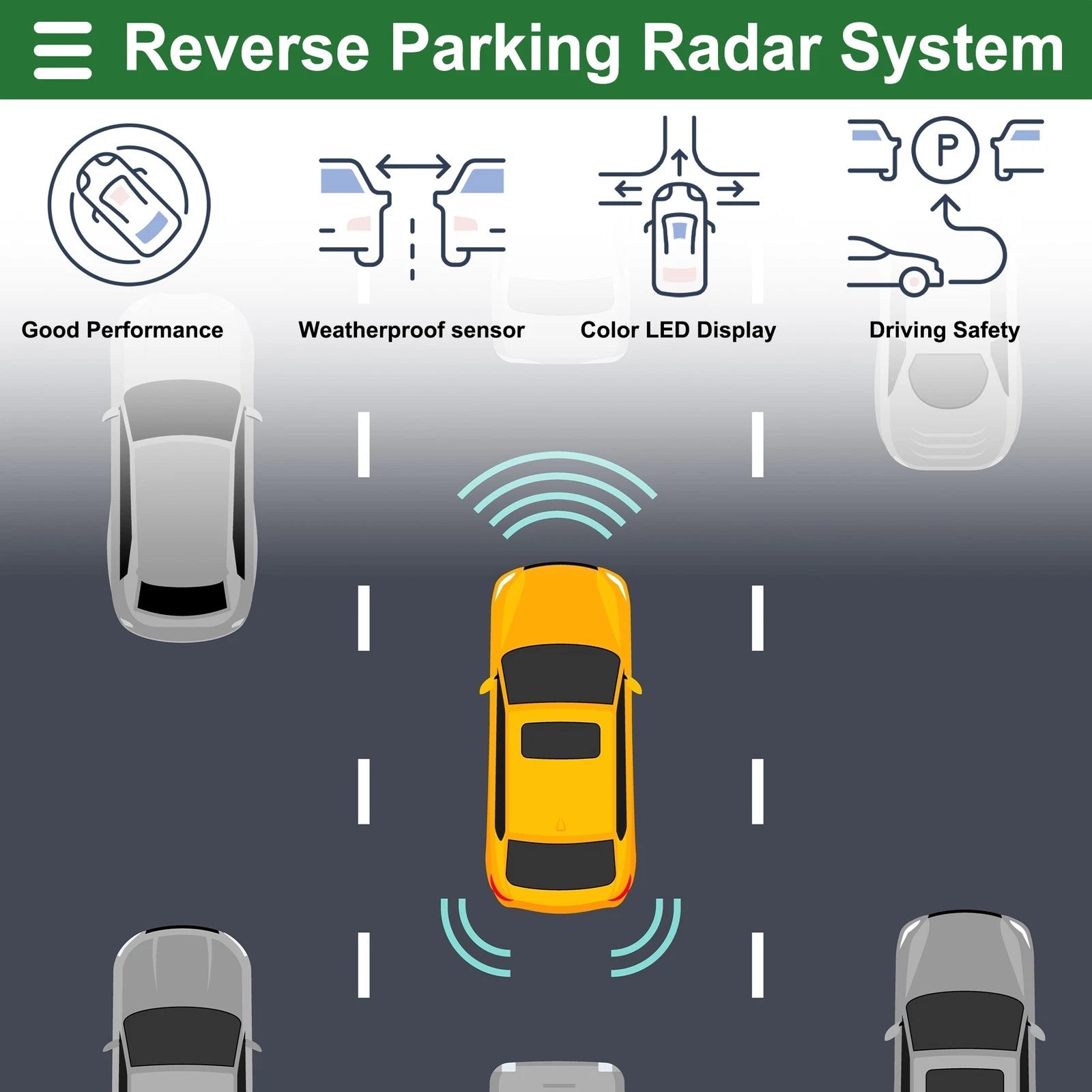 2X Reverse Parking Sensors for
