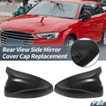 Rearview Mirror Cover Cap Black Carbon Fiber Replacement for Audi A3 S3 (2015–2018)
