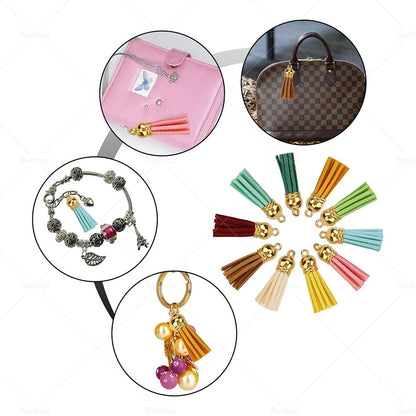 250PCS Leather Keychain Tassels for DIY Jewelry