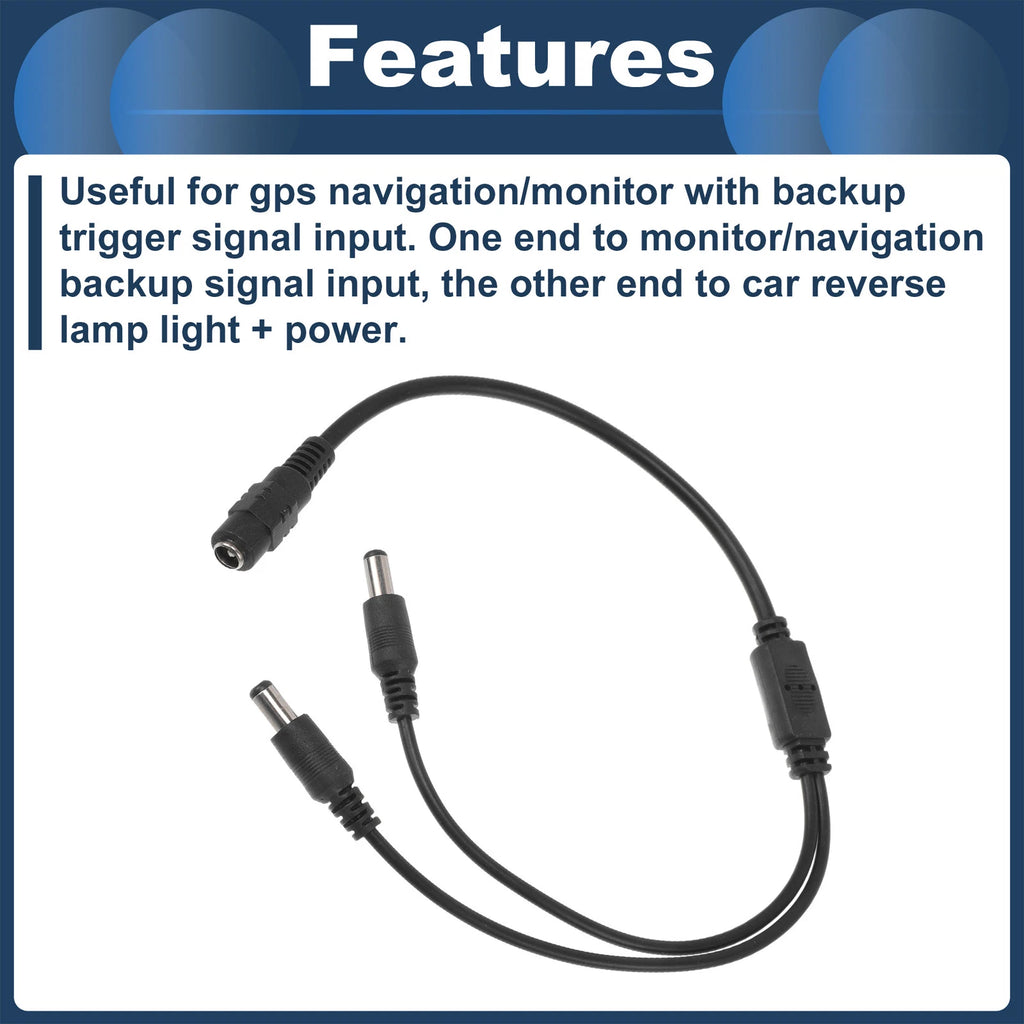 2X Reverse Rear View Parking Camera Video Cable for (0.37M)