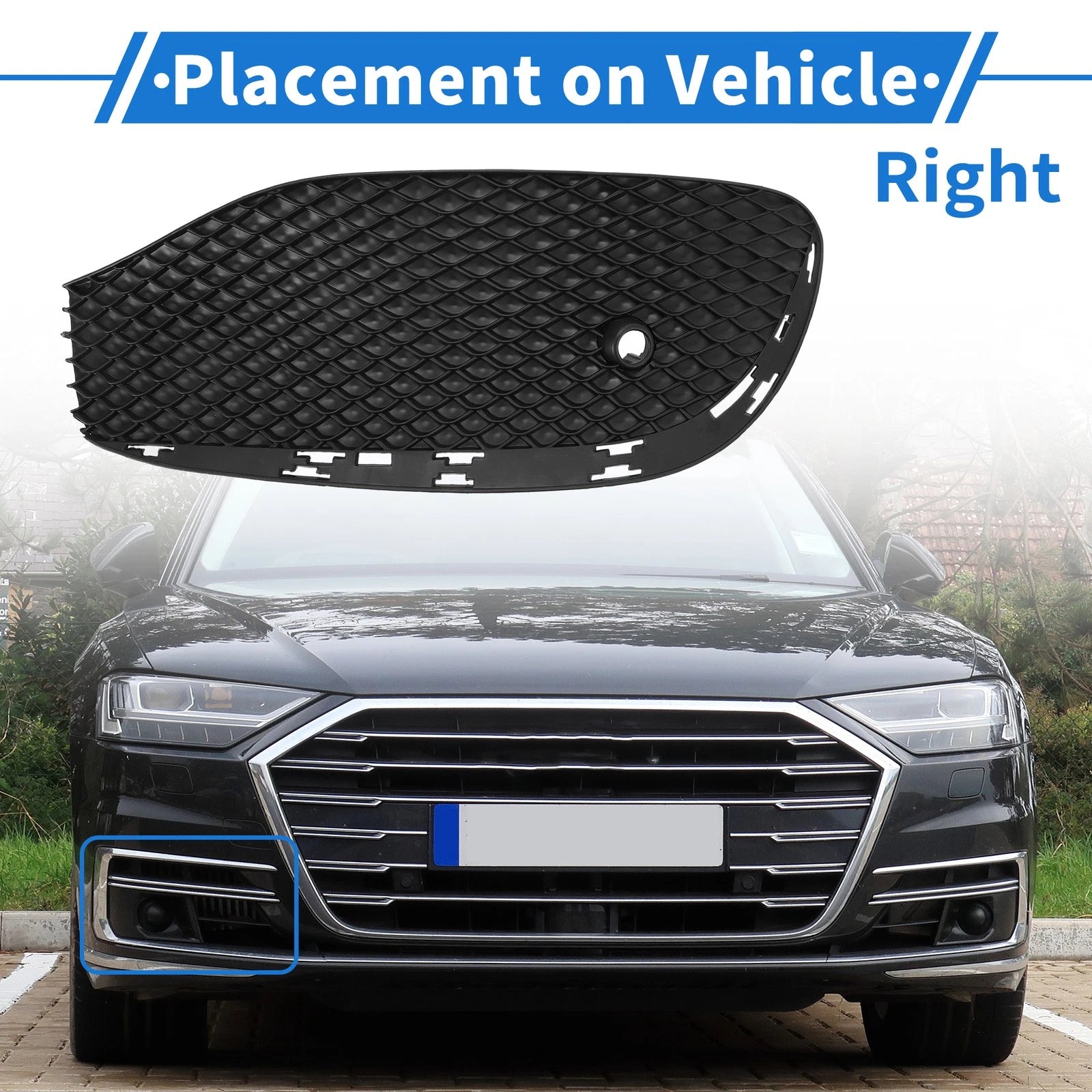 Front Right Fog Light Grill Replacement for Mercedes-Benz E-Class W213 (2016–2020)