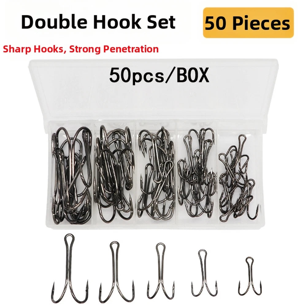 Set of 50 Extended Double Hang Two Claw Hooks for Various Applications