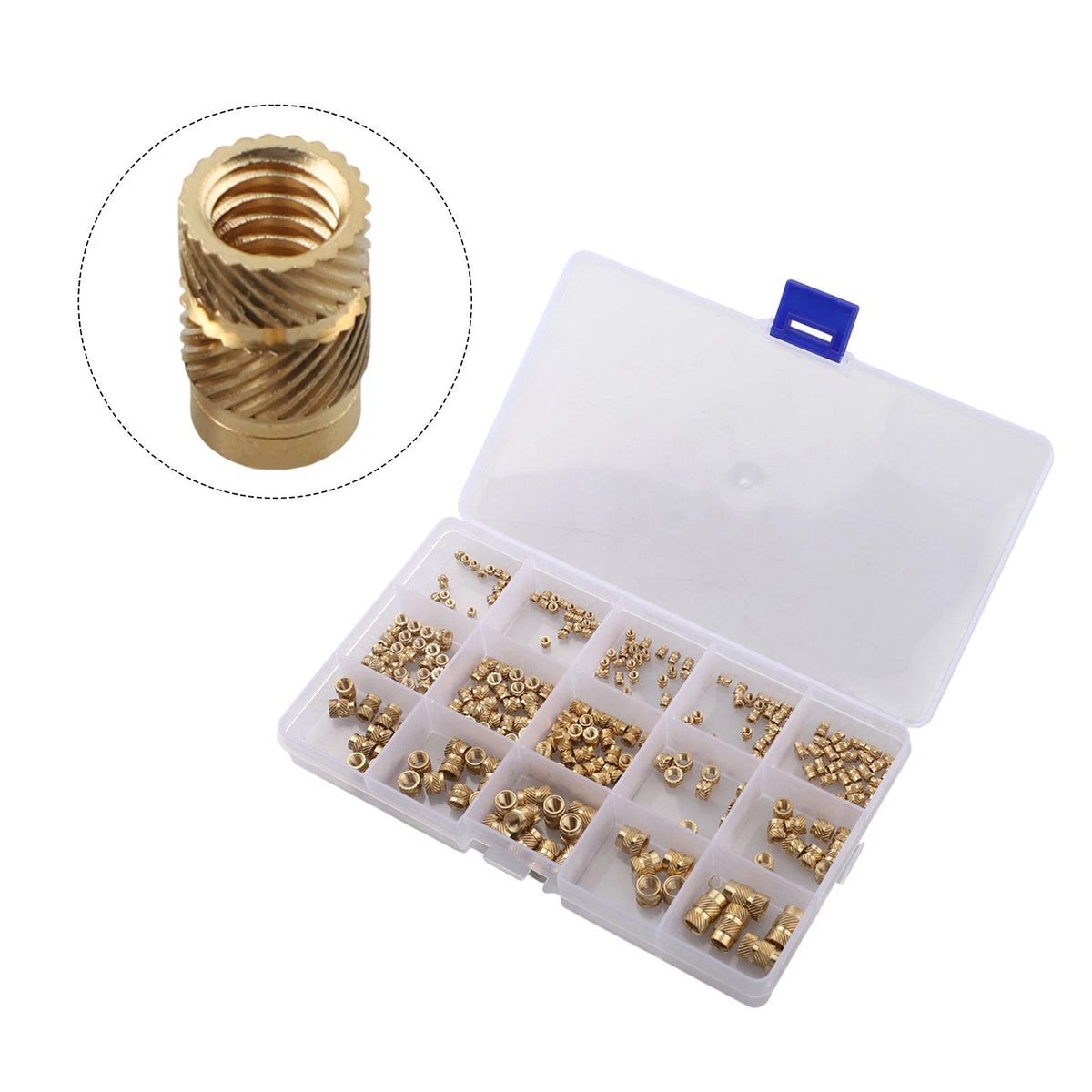 300pcs Brass Threaded Inserts Kit for Multiple Uses