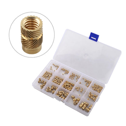 300pcs Brass Threaded Inserts Kit for Multiple Uses