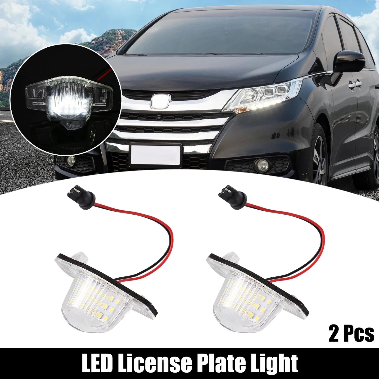 2pcs LED License Plate Light Replacement for Honda Odyssey CR-V (2008–2022)