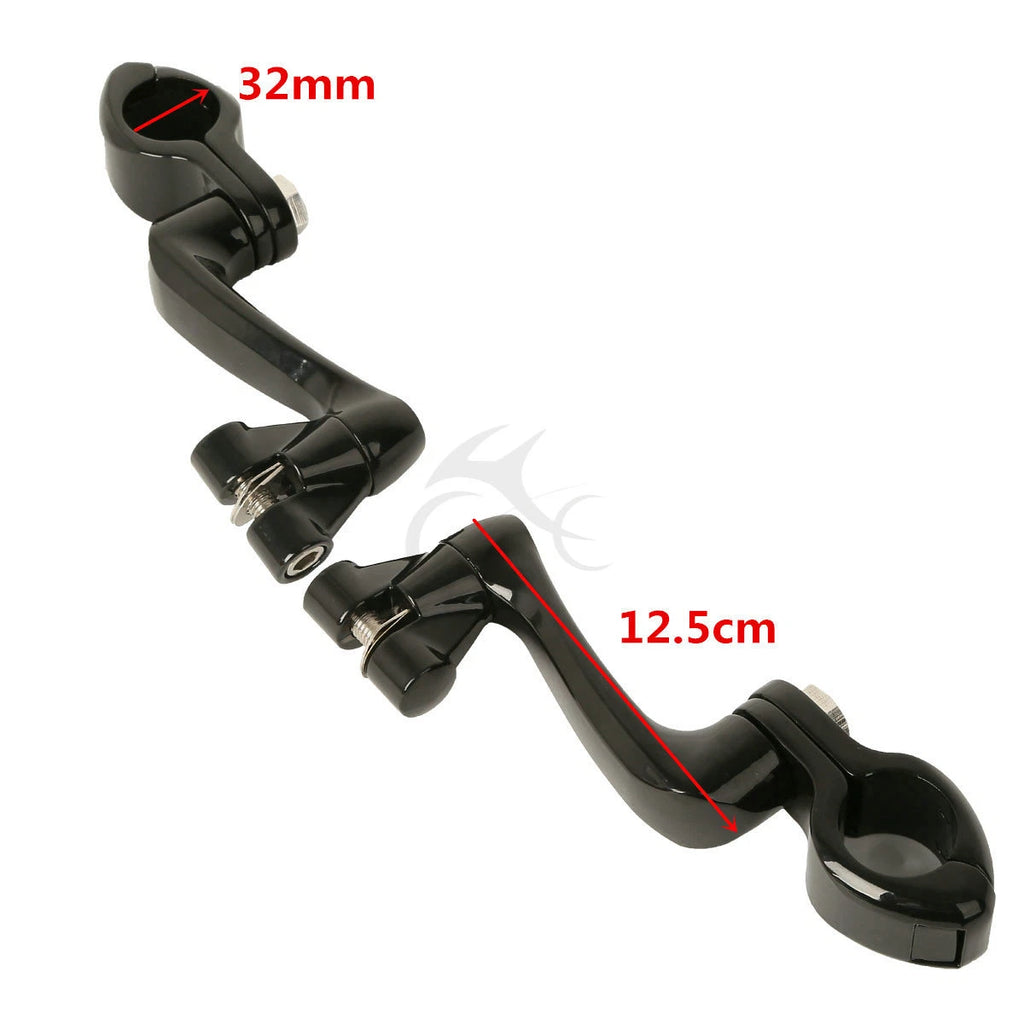 32mm Engine Guard Highway Footpeg Mount Kit for Motorcycle (360° Adjustable)