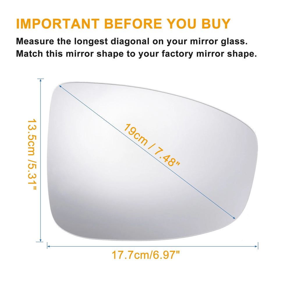 Left Right Mirror Glass with Heated Backing Plate for Mazda CX-5 (2013–2014)