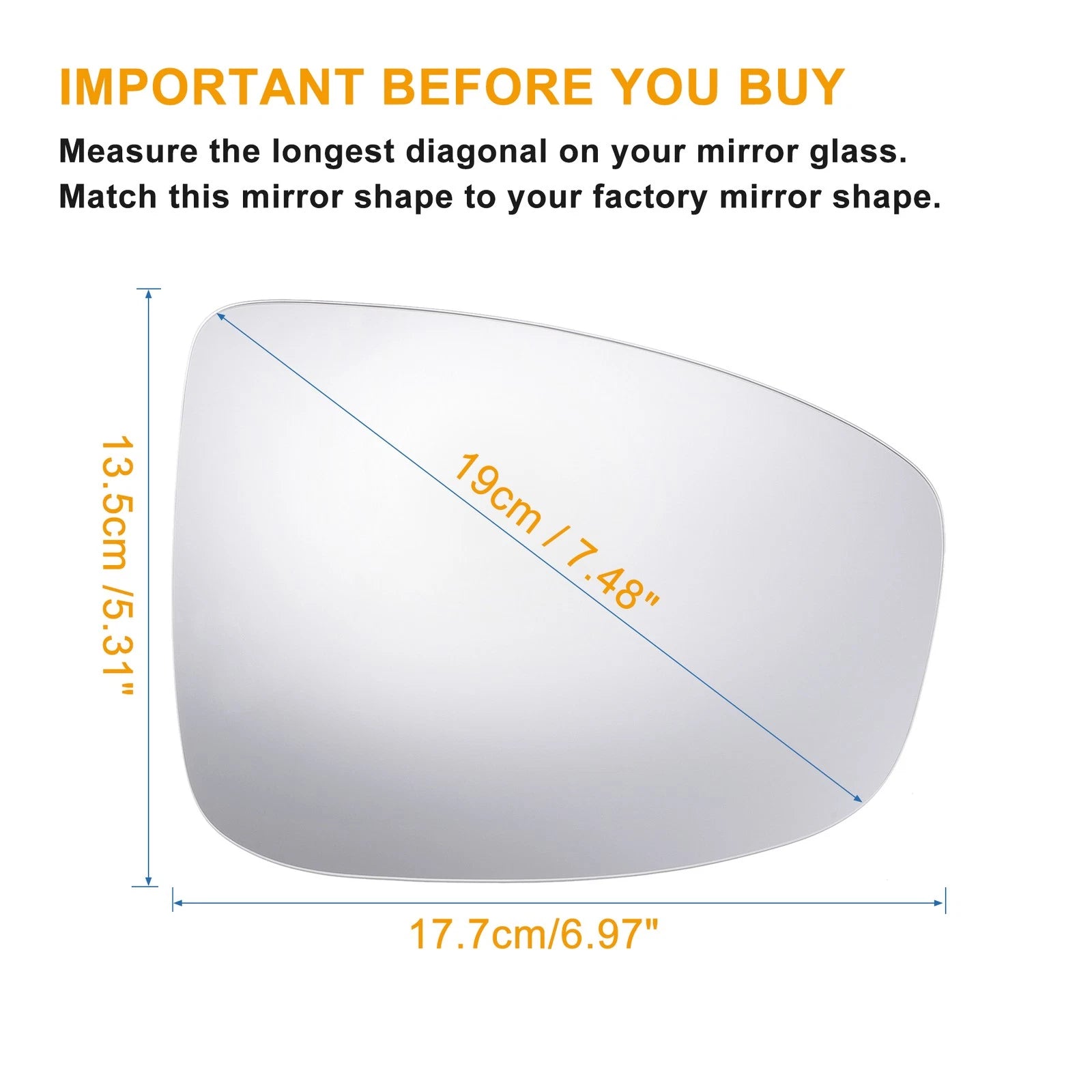 Left Right Mirror Glass with Heated Backing Plate for Mazda CX-5 (2013–2014)