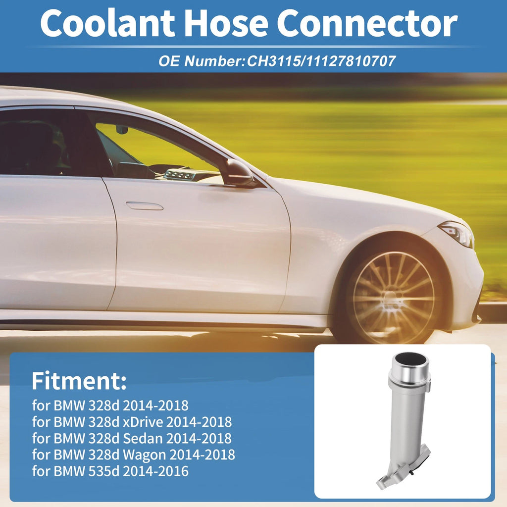 Engine Coolant Hose Connector for BMW 328d (2014–2018) Aluminum Alloy Replacement