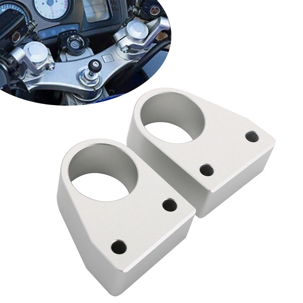CNC Silver Handlebar Riser Spacer Adapter Kit for Honda VFR800F (2014–2022)
