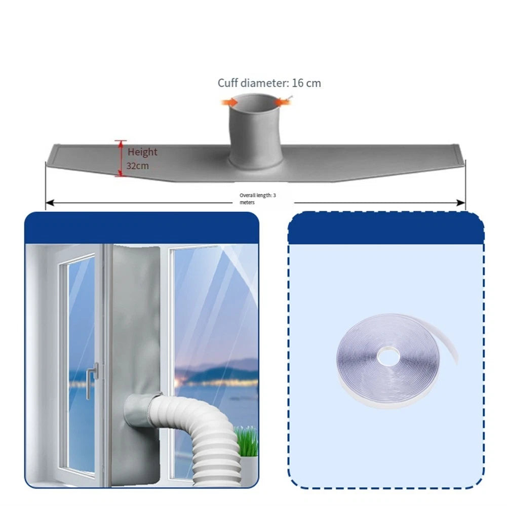 AC Window Sealing Cloth Sash Seal Kit for Portable Air Conditioners
