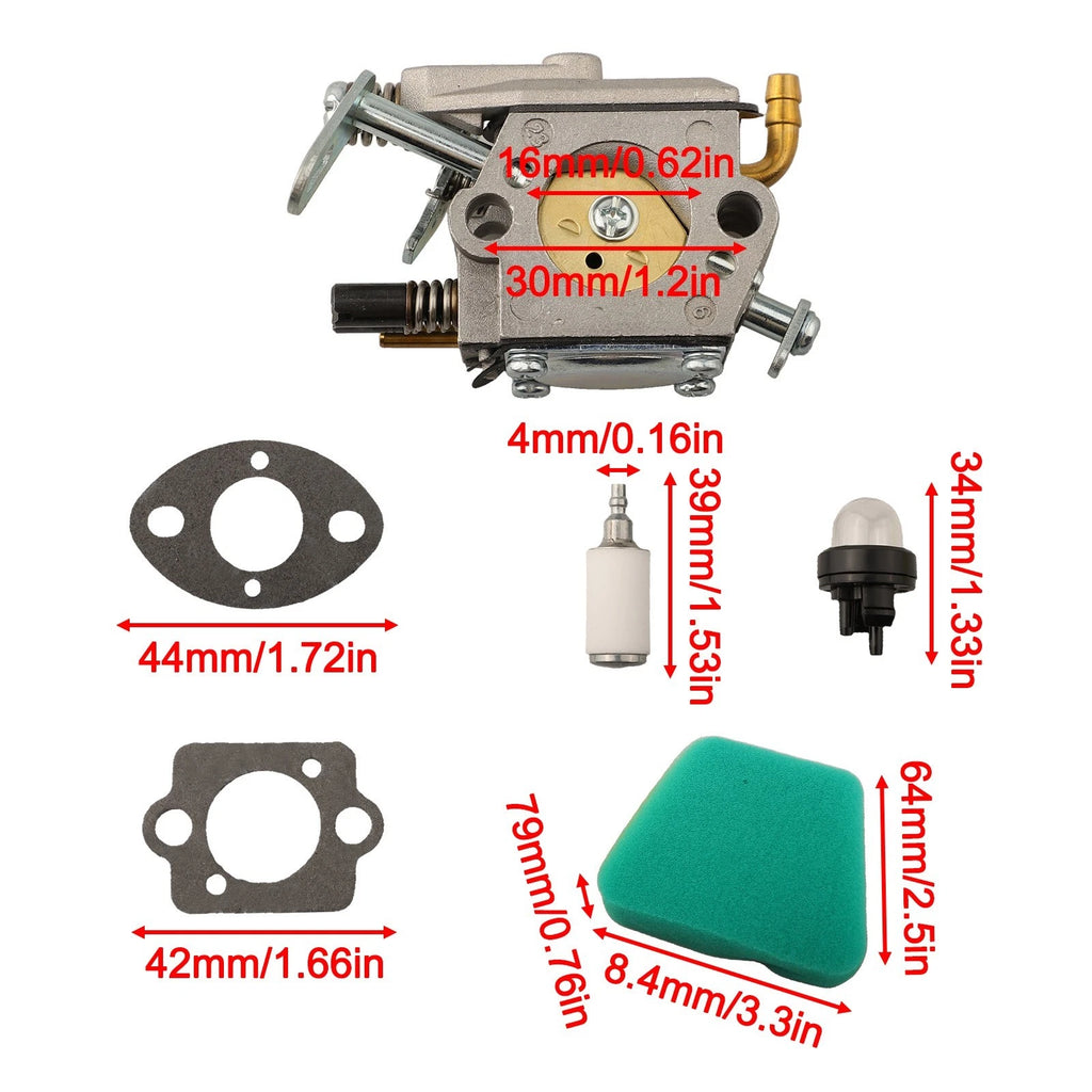 Complete Maintenance Set Carburetor & Air Filter for McCulloch Chainsaws
