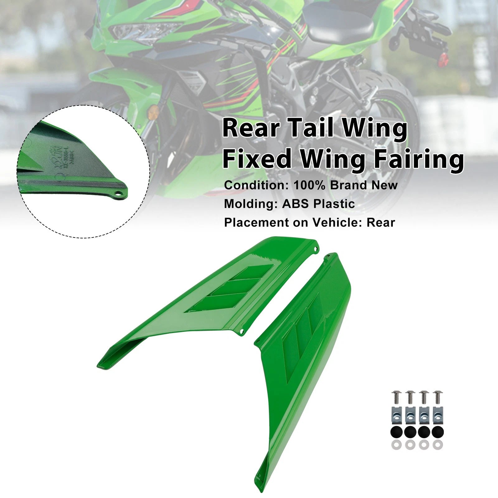 Rear Tail Wing Fairing for Kawasaki Ninja ZX-4R ZX-4RR (2023–2025) Green
