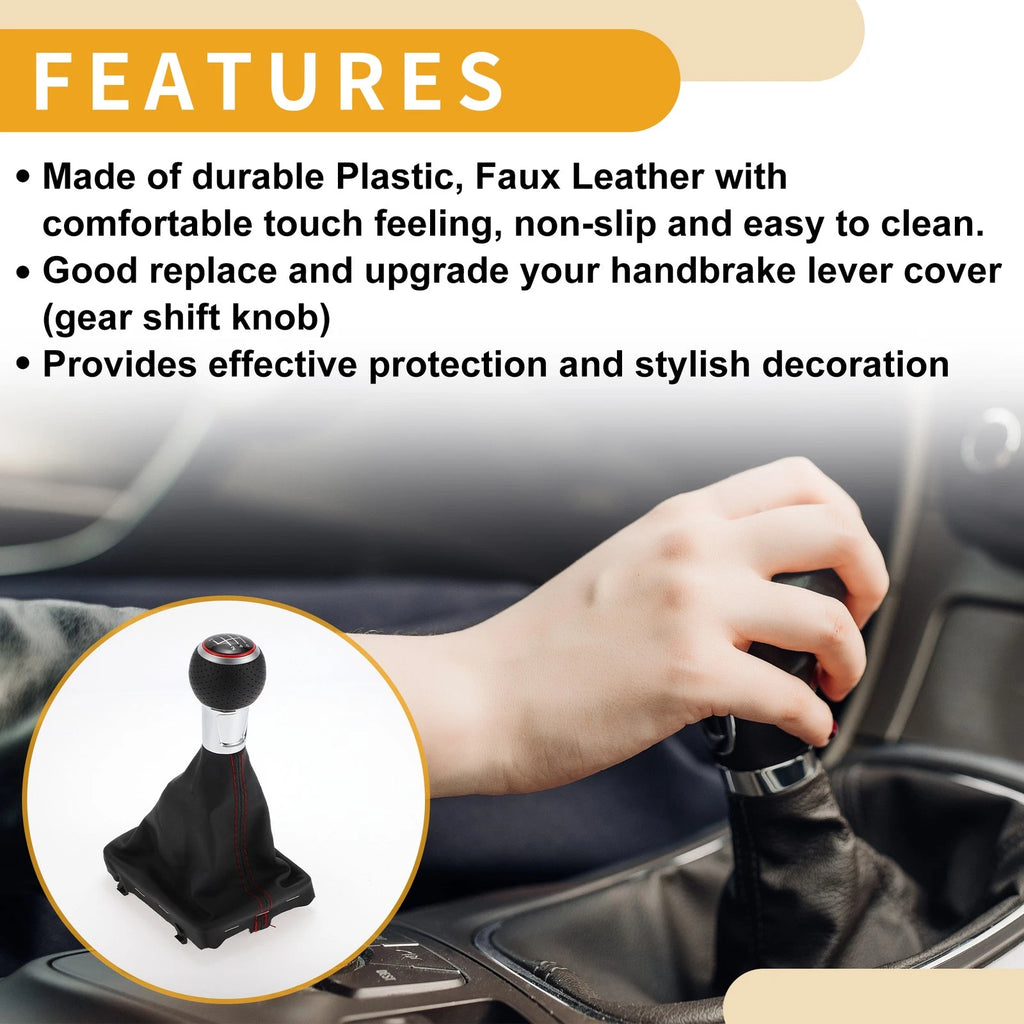 6 Speed Gear Shifting Lever Knob with Cover for Audi A3 (2012–2020)