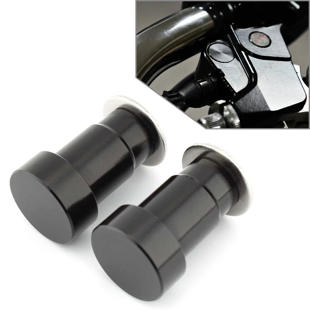 1 Pair Black CNC Aluminum Motorcycle Mirror Hole Caps