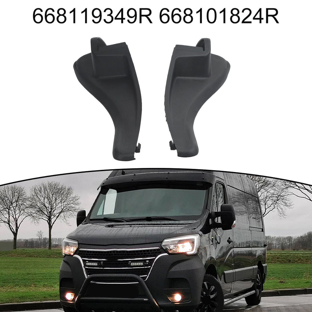 Windshield Trim Cover for Renault Master III IV (2008–2021) 668119349R 668101824R ABS