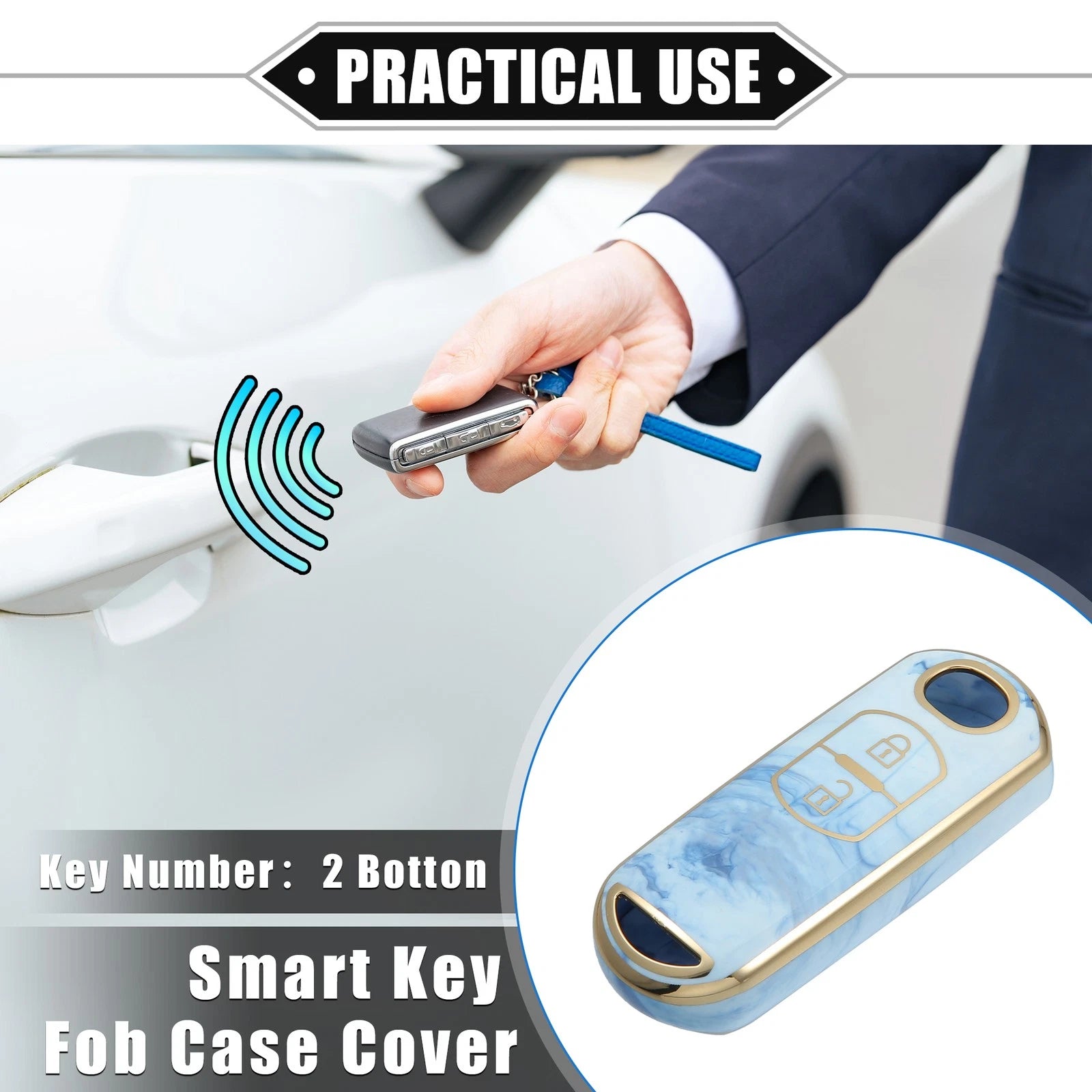 Smart Key Fob Cover Case with 2 Button for Mazda CX-3 CX-4 CX-5 (2015–2023)