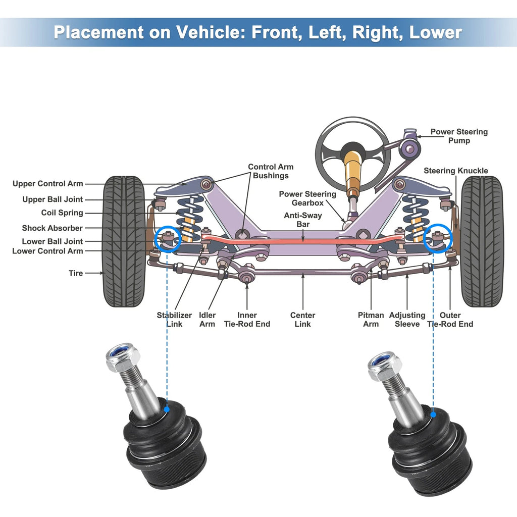 2X Lower Ball Joint No.K80629 for Jeep Liberty (2008–2012)