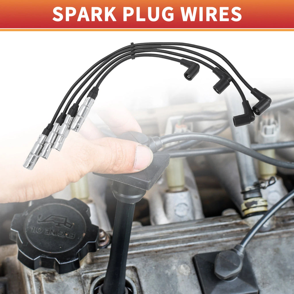 Set of 4 Spark Plug Wire Ignition Coil Cables for VW Passat Variant (2000–2005)