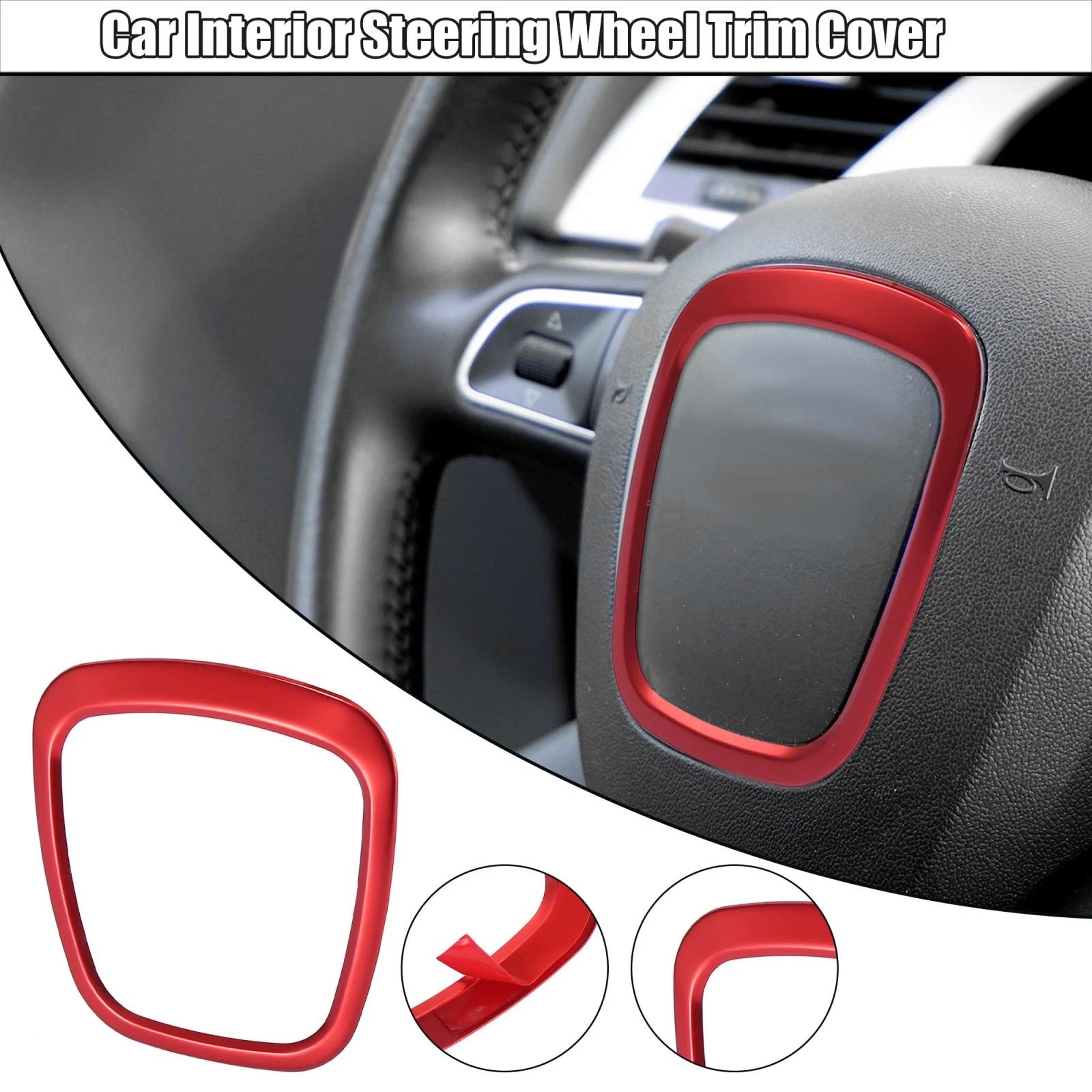 Steering Wheel Trim Cover Interior Decoration Red for Audi A4 B7 B8 (2006–2012)