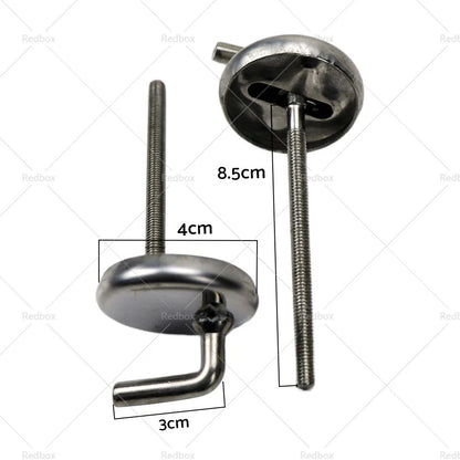 Toilet Seat Fix Fitting for Back to Wall (Stainless, Quick Release Hinges)