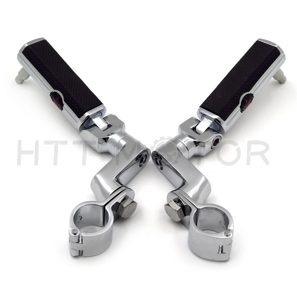 Skull Foot Pegs Chrome for Harley-Davidson Softail (2000–2023)