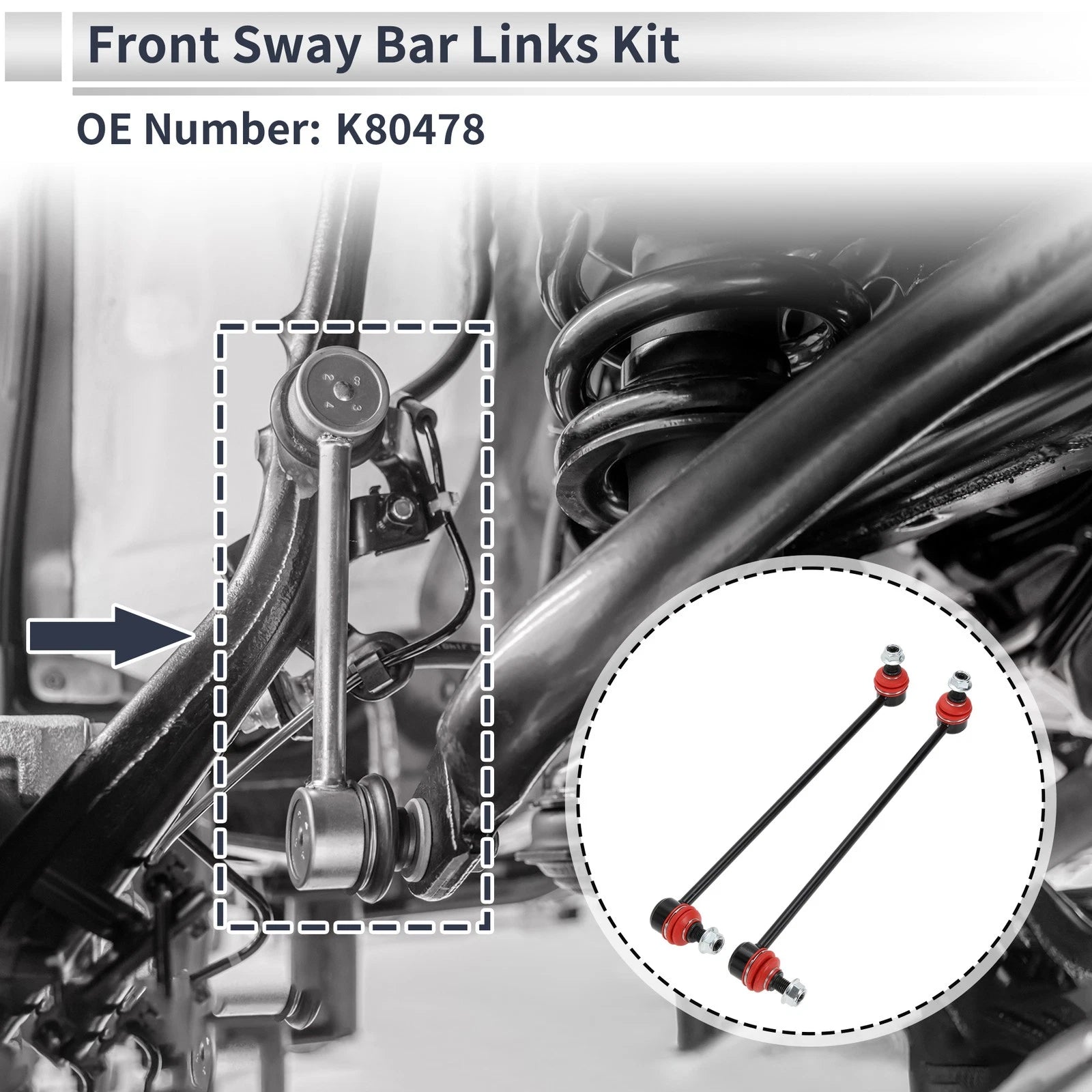 Front Stabilizer Bar Links Replacement for Audi A3 2006-2019 2 Pcs