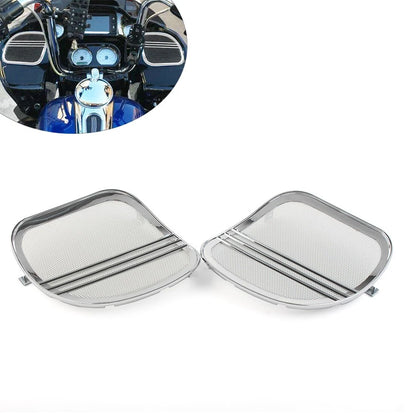 2X Chrome Speaker Grills Cover Trim for Harley Road Glide (2015–2022)
