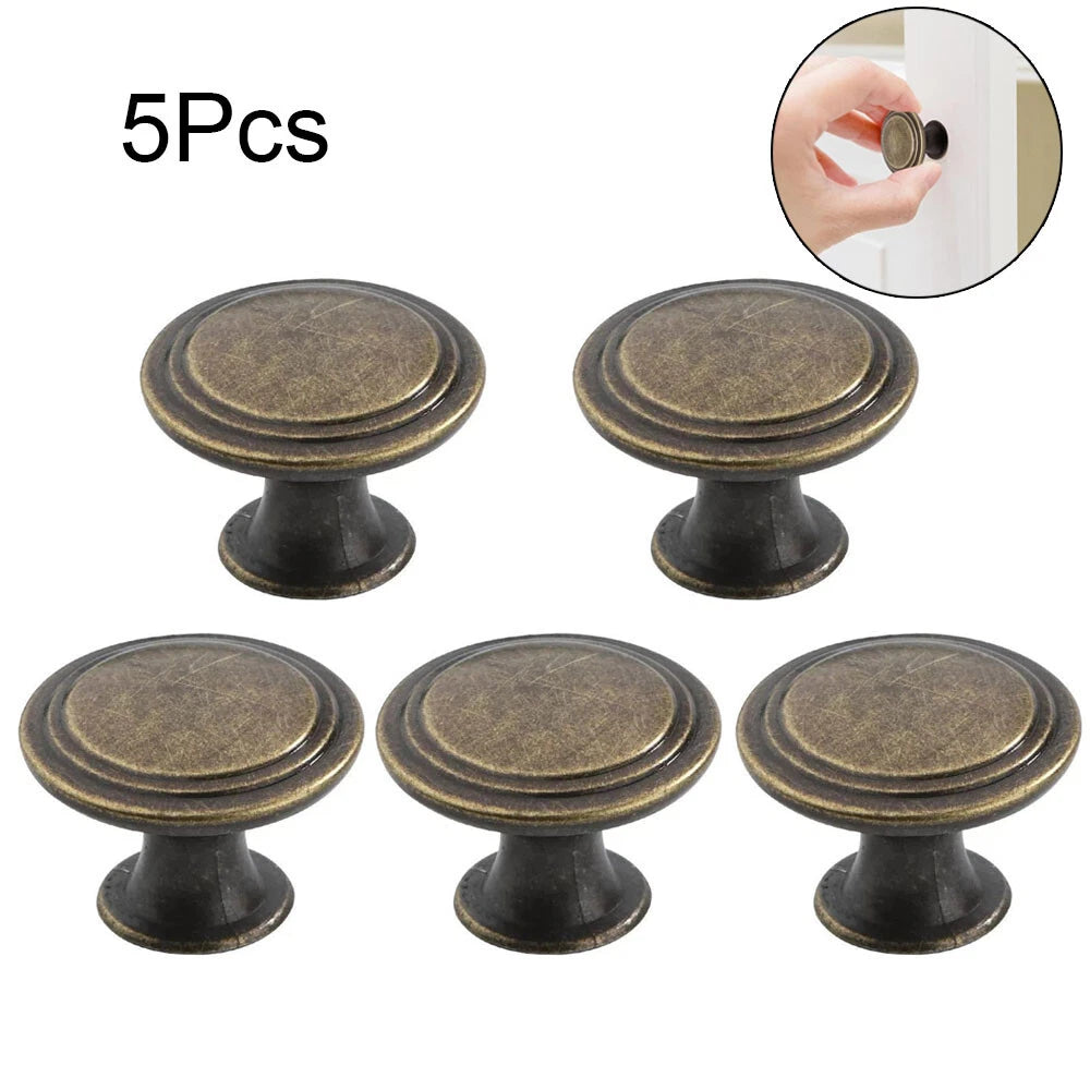 5X Antique Bronze Cabinet Pulls for Kitchen Cupboard Closet (N/A)