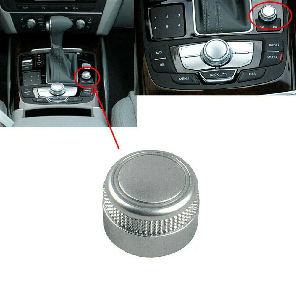 Switch Cap Knob for Car Radio (Plastic Silver with Chrome)