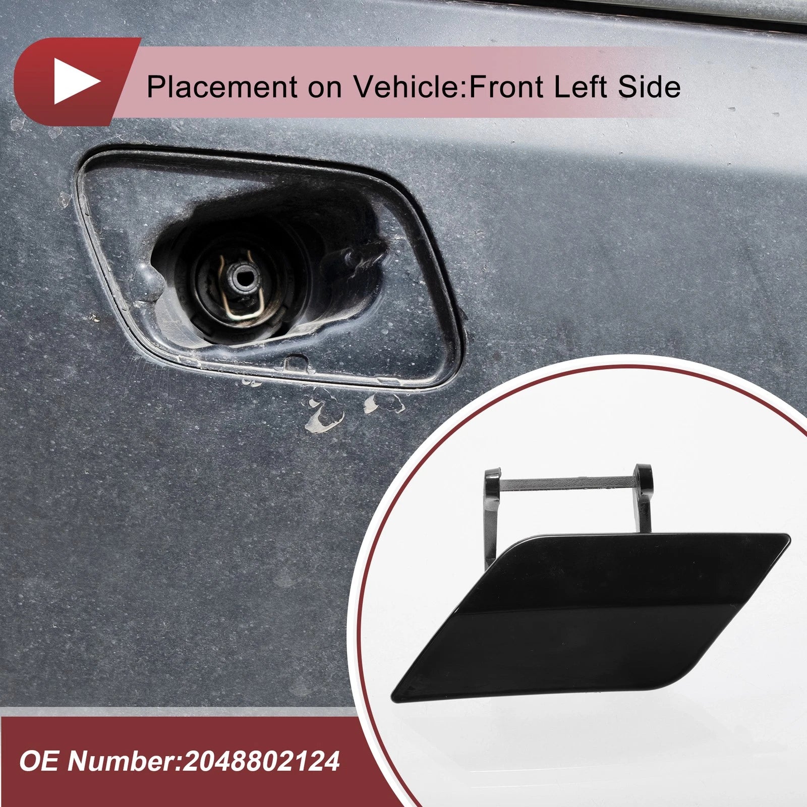 Front Left Washer Nozzle Cover Cap for Mercedes-Benz C350 (2008–2014)