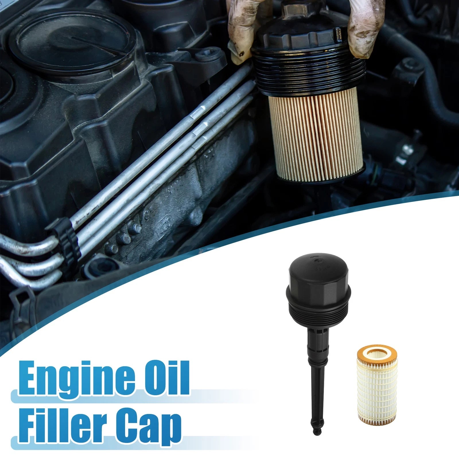 Engine Oil Filter with Housing Cap Replacement for Mercedes-Benz C240 C280 C320 (2002–2005)