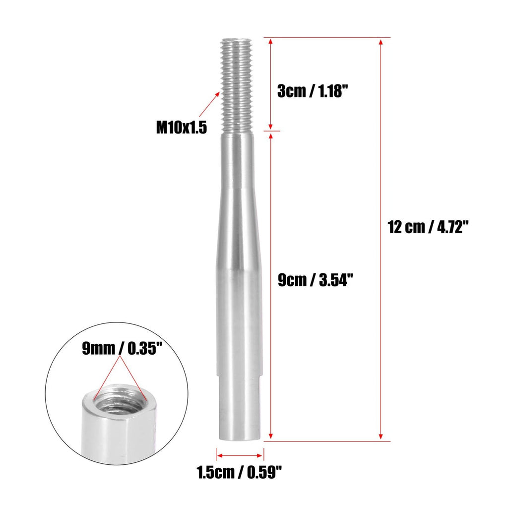 Shift Knob Extender Lever for Honda Civic Fit M10X1.5 Silver Tone (OEM)