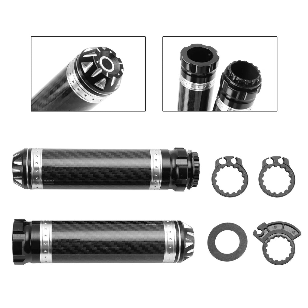 7/8" Motorcycle Handle Bar Grips for Universal Fit (Silver)