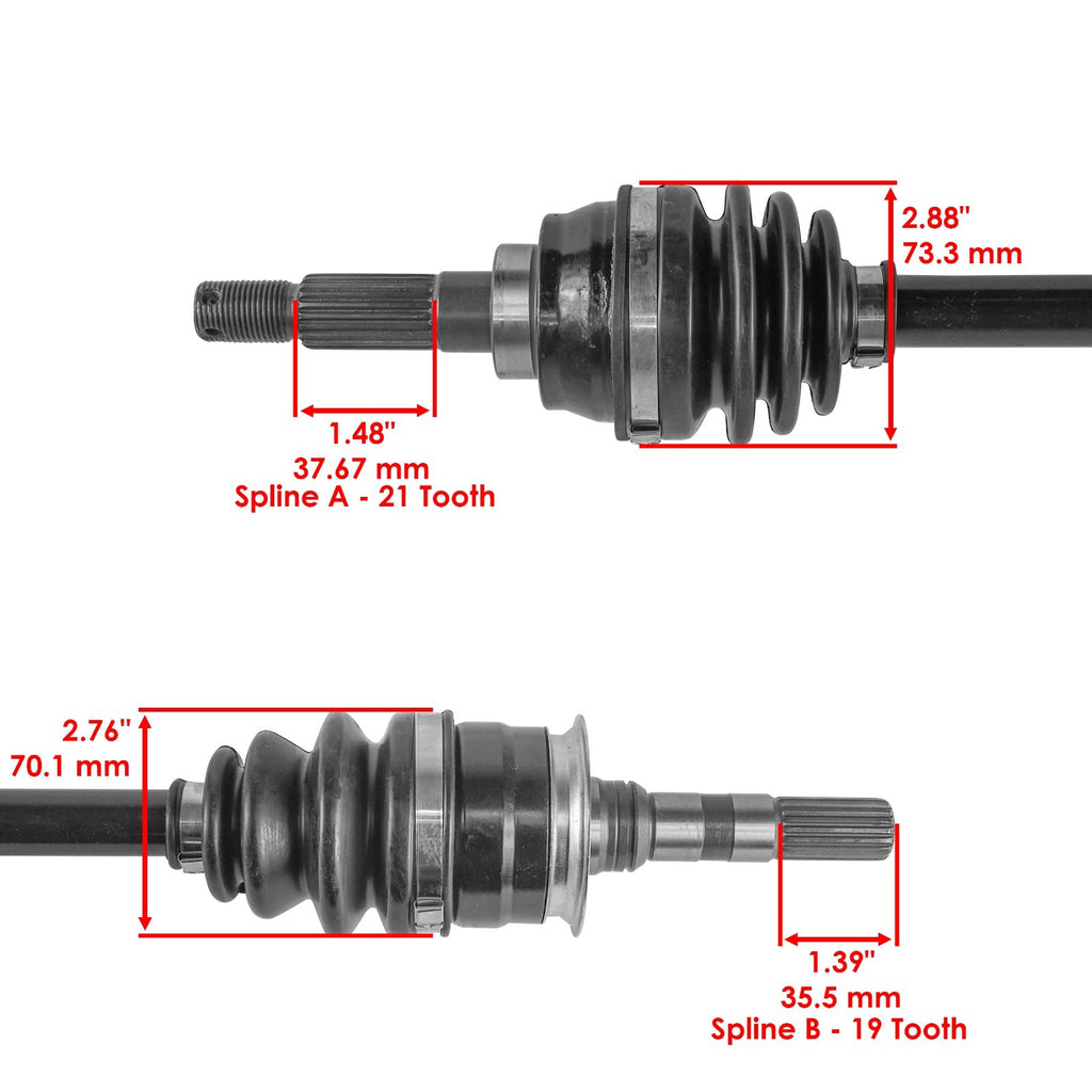 Front Left Right CV Joint Axles Replacement for Kawasaki Bayou 300 KLF300C (1989–2005)