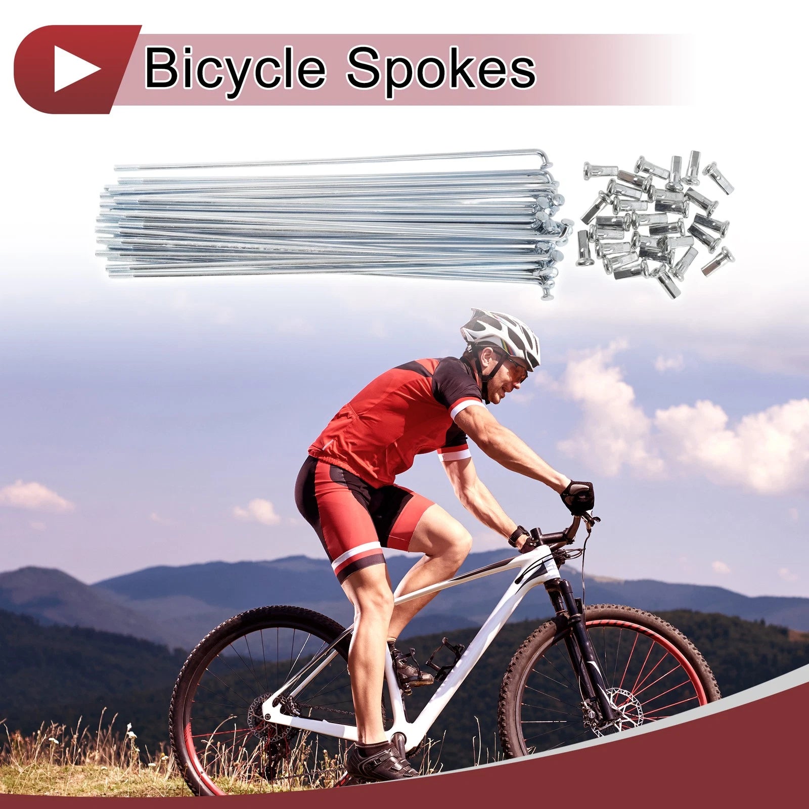 Bicycle Spoke 165mm Replacement Galvanized Steel for 12G Wheel Spokes
