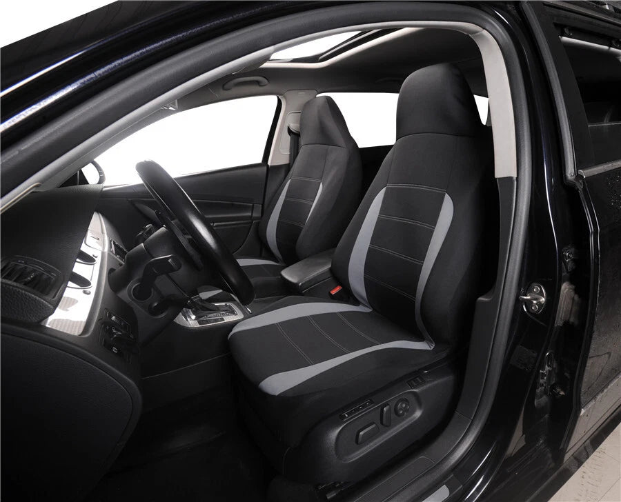2X Front Seat Covers for Car (Fashion Style, Gray)