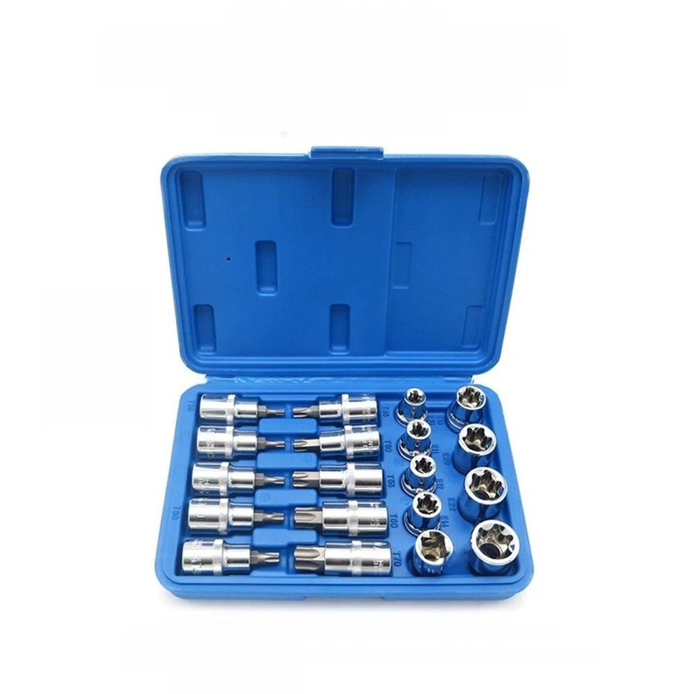 19-Piece External Torx Socket Bit Set for Automotive Use