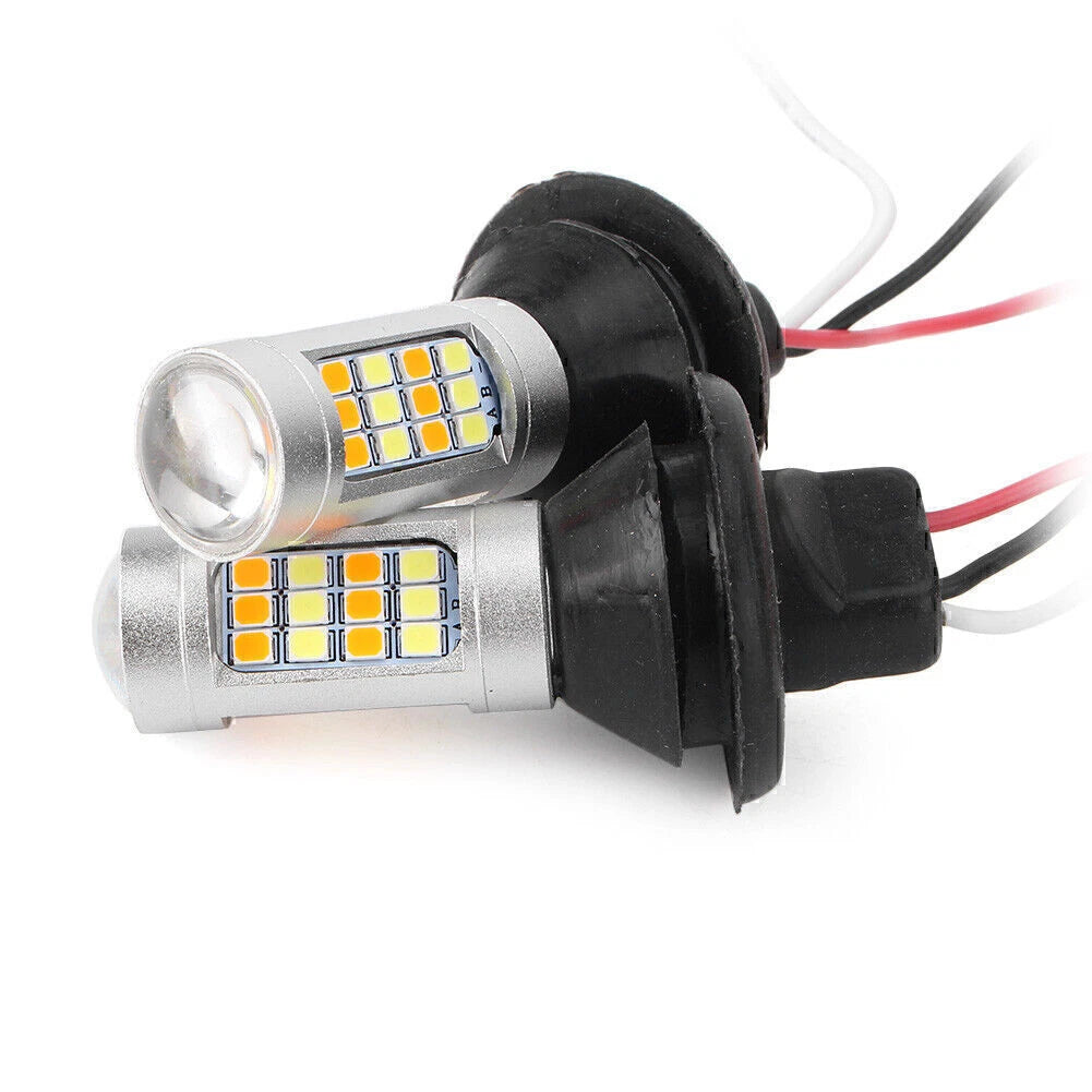 Pair 1156 BAU15S 42 SMD LED Canbus Switchback for