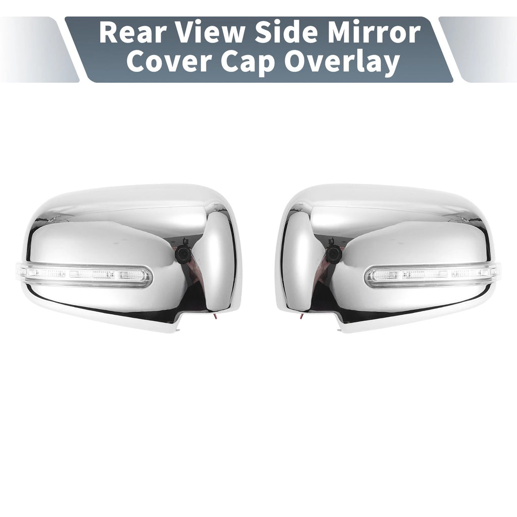 Rearview Mirror Cover Overlay Chrome Plated with LED for Mitsubishi L200 (2006–2015)